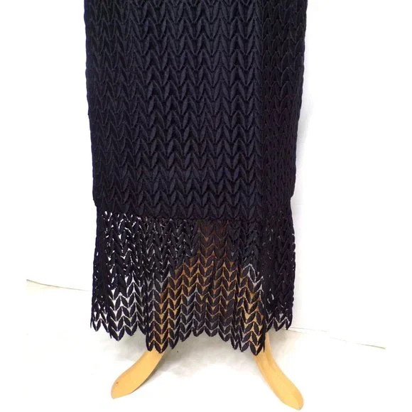 🆕KAY UNGER Tatum Lace Midi Cocktail Dress Black 10 - Picture 8 of 11